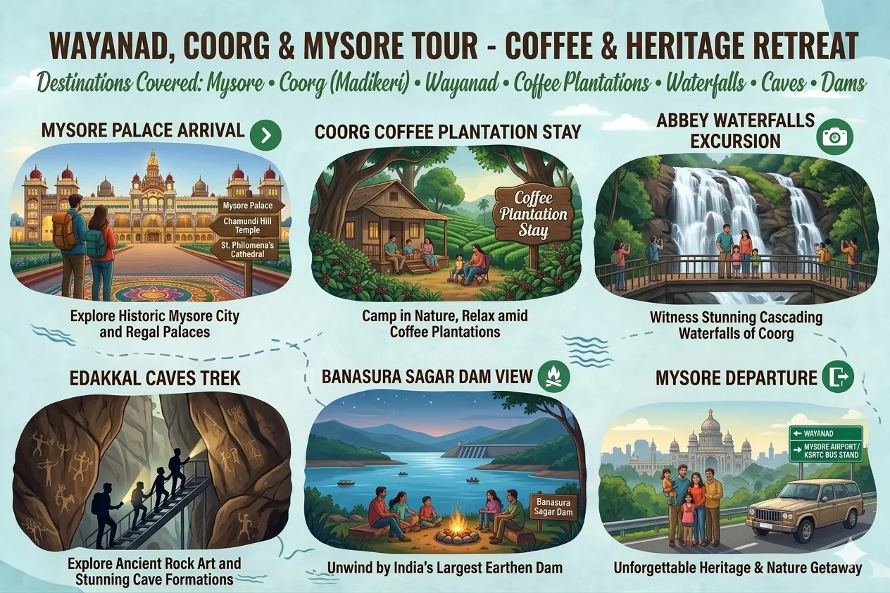 wayanad coorg mysore tour package 7 days
