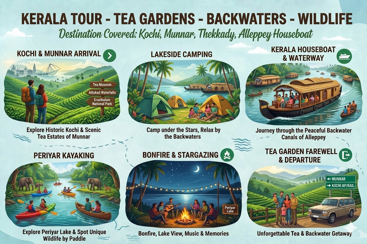 kerala tour package munnar alleppey houseboat