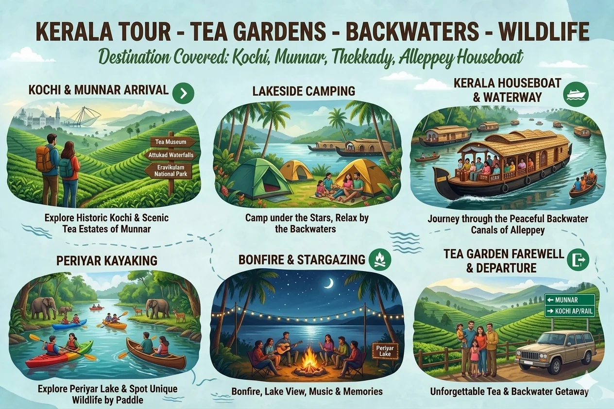 kerala tour package munnar alleppey houseboat