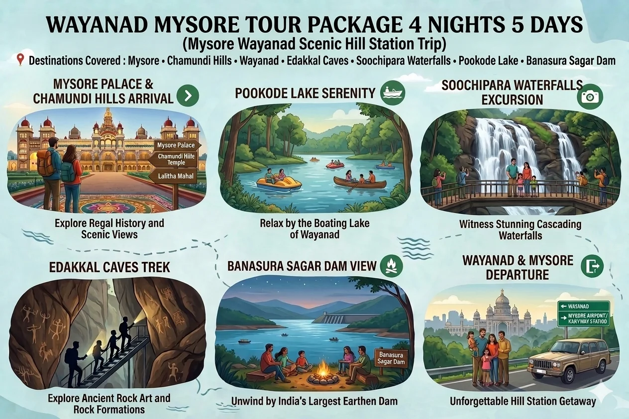 wayanad mysore tour package edakkal caves soochipara waterfalls
