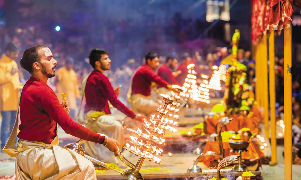 Ganga Aarti ceremony at Dashashwamedh Ghat Varanasi
